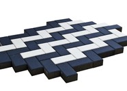 Тротуарная плитка BRAER Прямоугольник белый+черный 240х120мм