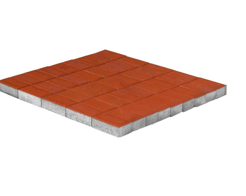 Тротуарная плитка BRAER Прямоугольник красный