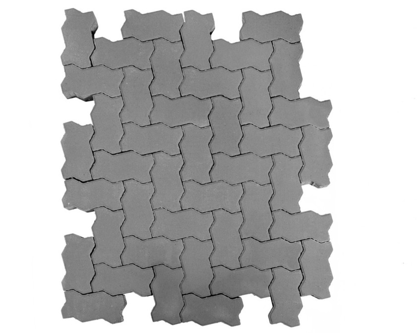 Плитка тротуарная BRAER Волна серый 240х135мм