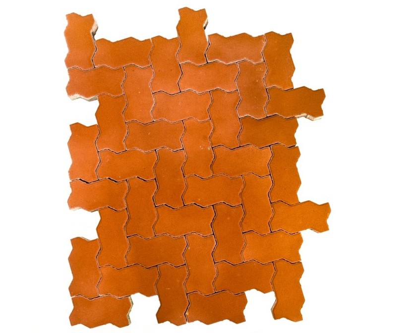 Плитка тротуарная BRAER Волна красный 240х135мм