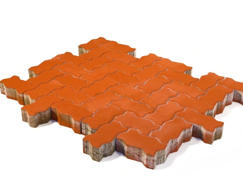 Плитка тротуарная BRAER Волна красный 240х135мм