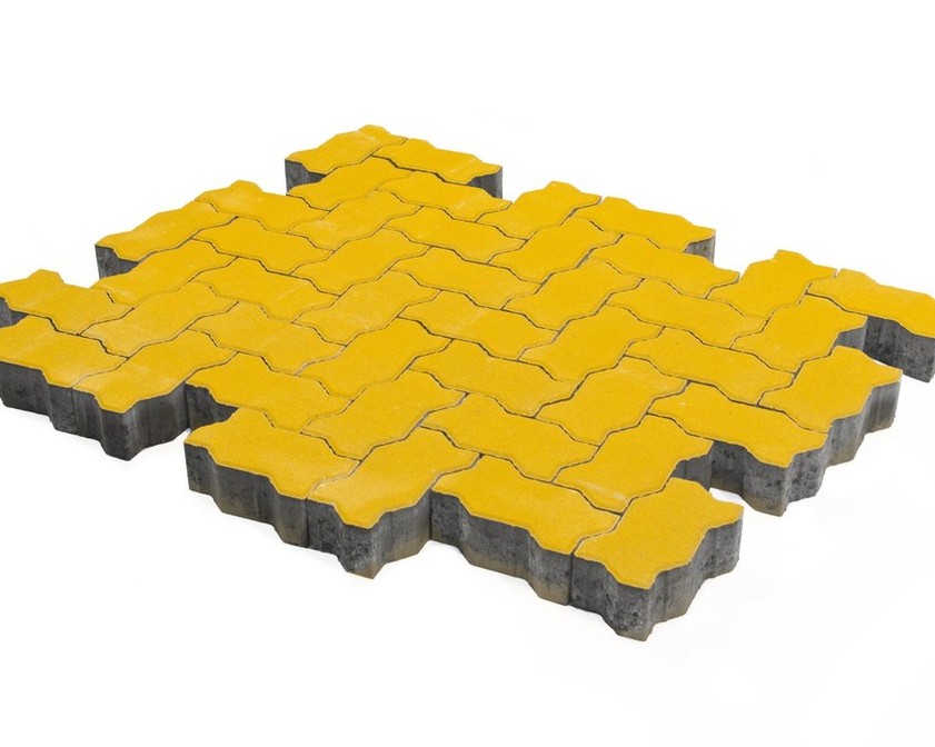 Плитка тротуарная BRAER Волна желтый 240х135мм