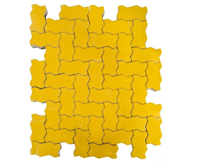 Плитка тротуарная BRAER Волна желтый 240х135мм