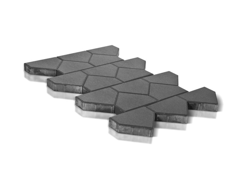 Плитка тротуарная BRAER Тиара серый 