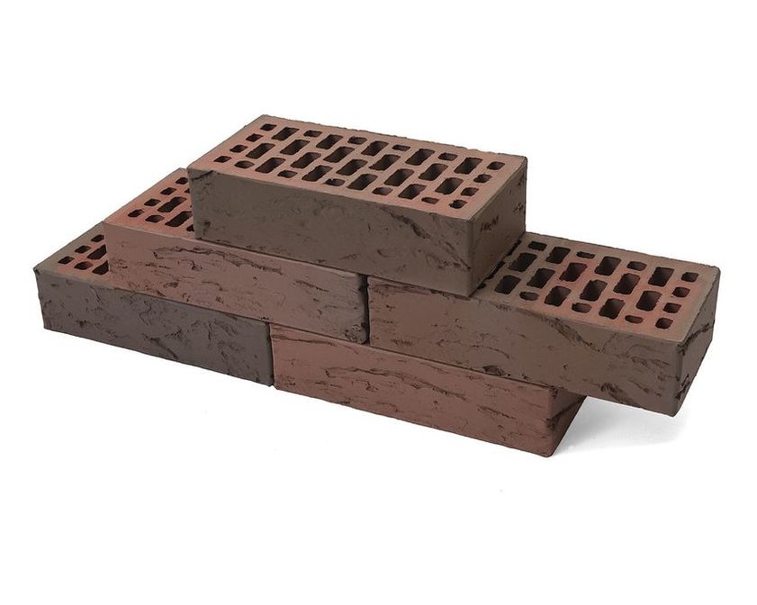 Керамический облицовочный кирпич пустотелый BRAER, баварская кладка Бордо, Кора дуба, 1НФ