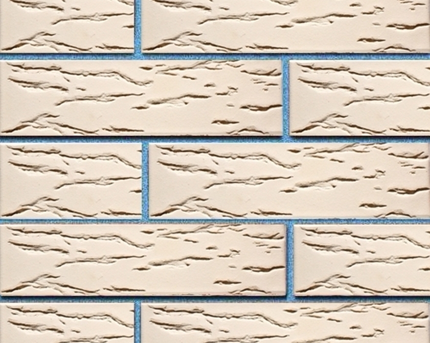 Керамический облицовочный кирпич ВОРОТЫНСКИЙ пустотелый, Белый жемчуг руст