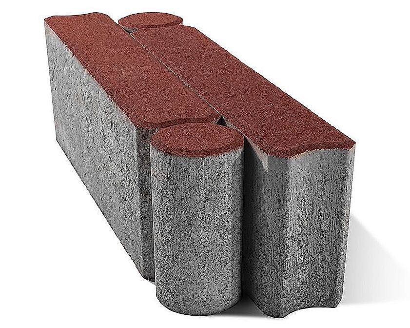 Бордюр тротуарный шарнирный BRAER красный